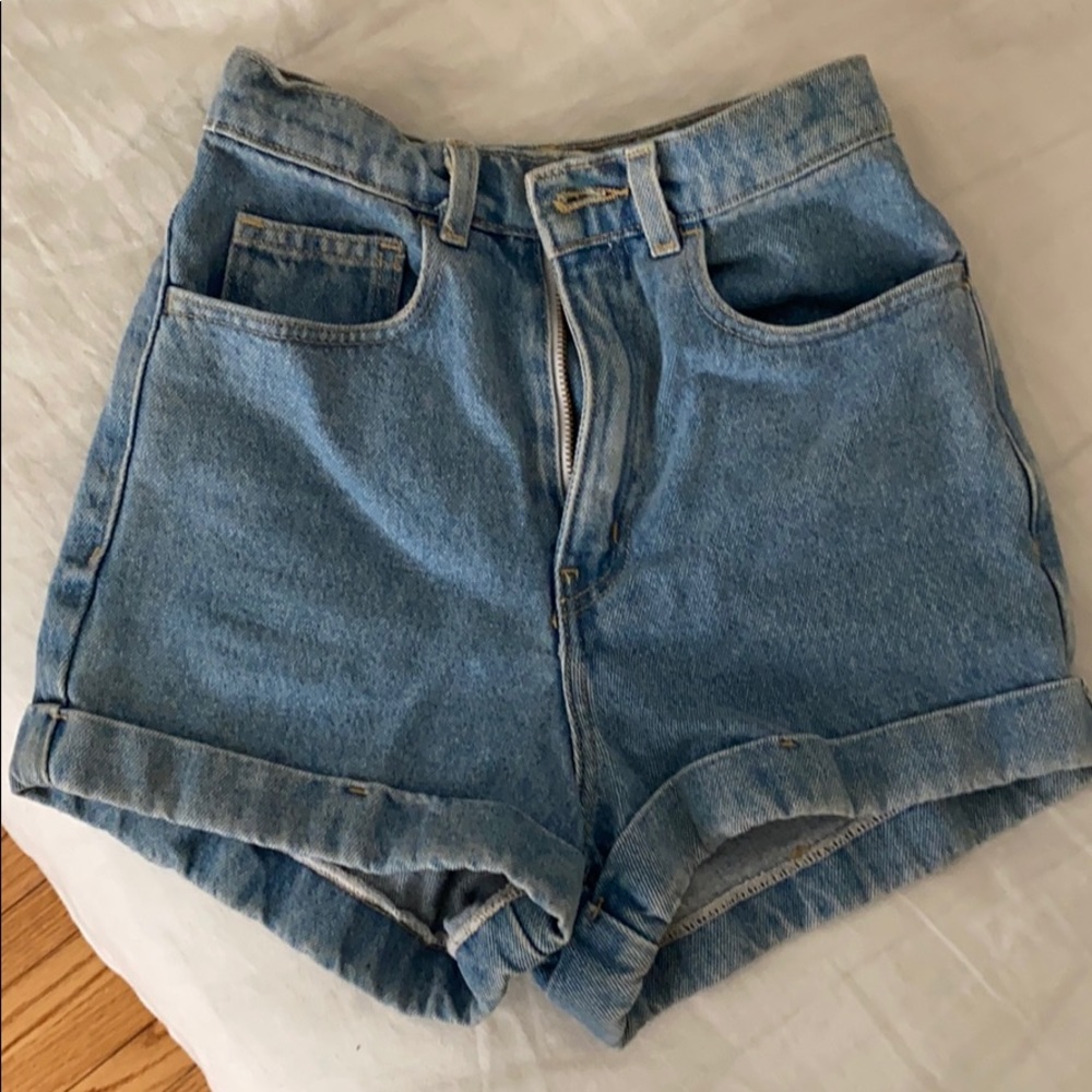 American Apparel High Rise Waist Denim Shorts 24